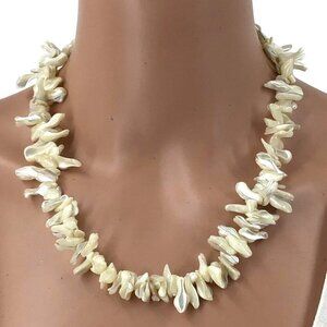 Natural Seashell Necklace Spike Shaped 19 Inch Length